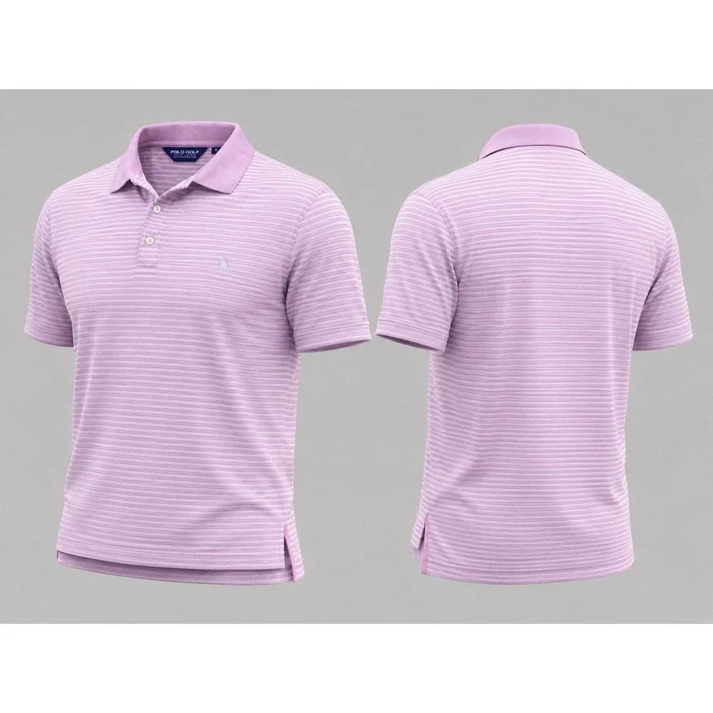 Polo Ralph Lauren Men's Pink White Stripe Cotton Polo Shirt Sz M